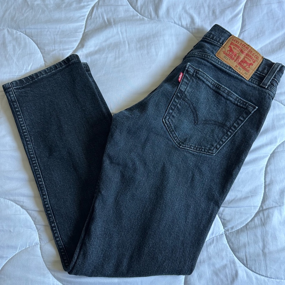 Levi's Black Straight Jeans 30 waist 30 length - Picture 1 of 6